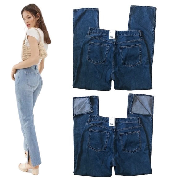 H&M Straight High Split Jeans Size 12 NWT - Picture 3 of 6